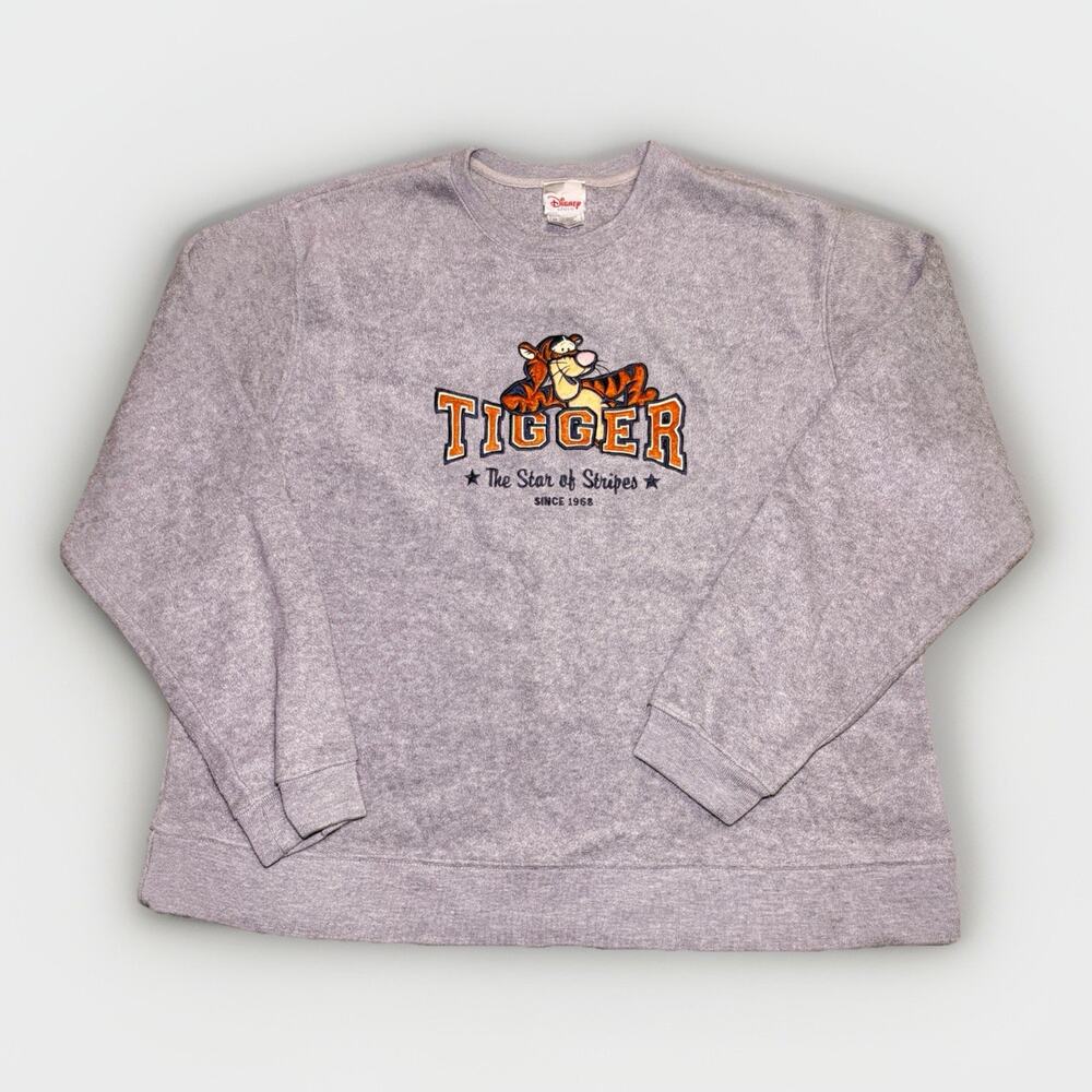 Tigger Disney Store Sweatshirt XL Gray The Star of Stripes Vintage Winnie Pooh